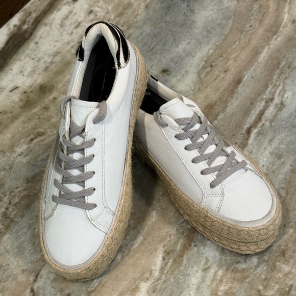 Women’s Coconuts by Matisse white leather platform espadrille sneakers- Size 9 - Picture 8 of 12